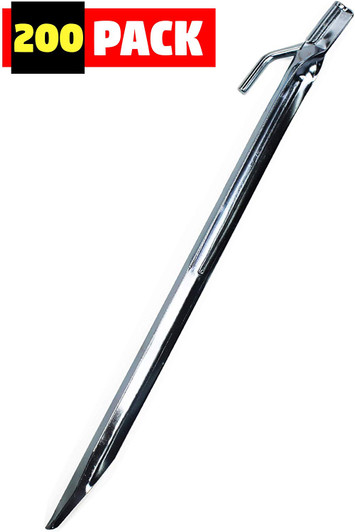 Heavy Duty Metal Sturdy Steel Tent Solid Stakes V Spikes 12" Outdoor Garden Camping Shelter Canopy Pergolas Peg Nails (200-Pack)