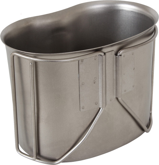 Gi Style Stainless Steel Canteen Cup w/ Lid Metal Military Camping Cooking Cup