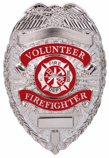 Silver Fire Department Badge | Deluxe Fire Dept Shield