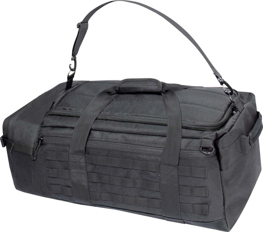 Black Tactical Defender Duffle Bag Deluxe Top Loader Gym Travel Bag