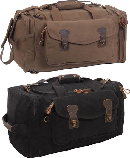 Extended Stay Canvas Weekend Travel Duffle Bag w/ Backpack Straps