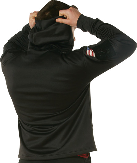 Black Concealed Carry Hoodie with USA Flag Bearded Skull Print Sweatshirt