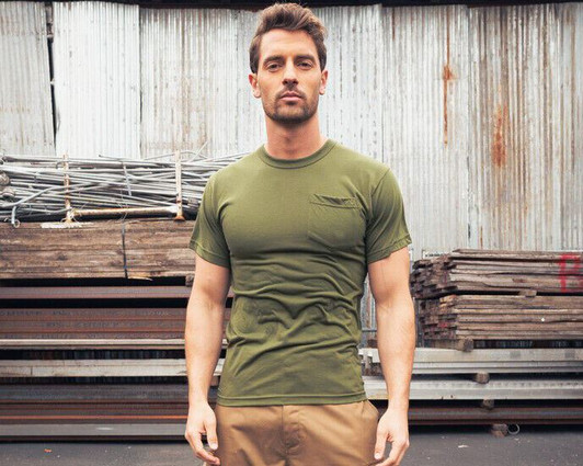 Moisture Wicking Polyester Pocket T-Shirt Collection Solid Short Sleeve Tee
