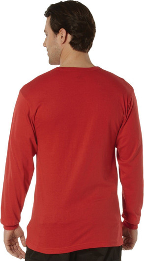 Mens Red Long Sleeve Remember Everyone Deployed T-Shirt Athletic Fit Tee Shirt
