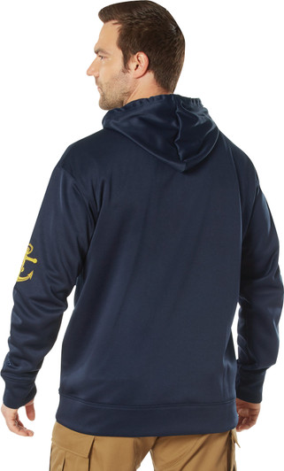 US NAVY Eagle Emblem Logo Hoodie Poly USN US Navy Official Pullover Sweatshirt