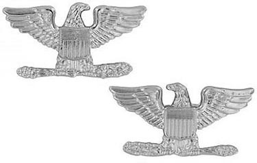 Silver Polished Colonel United States Army Rank Insignia Pin Set US Made
