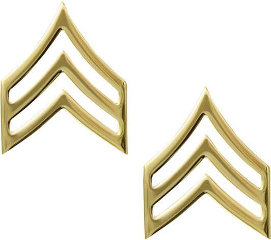 Polished Gold Sergeant United States Army Rank Insignia Pin