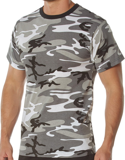 100% Cotton 5oz. Camouflage Short Sleeve T-Shirt Army Fashion Standard Fit Tee