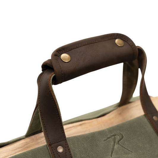 Wax Canvas Log Carrier – Indoor/Outdoor Firewood Bag – Great for Campfires and Fireplaces