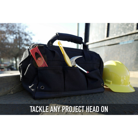 Renovator Tool Bag – 26 Tool Pocket Organizer – Heavy-Duty Canvas