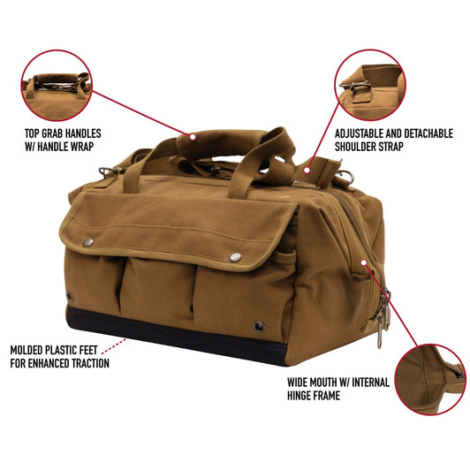 Renovator Tool Bag – 26 Tool Pocket Organizer – Heavy-Duty Canvas