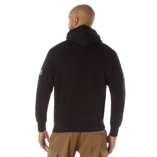 Black - Rothco 1953 Embroidered Every Day Hoodie – Pullover Hooded Sweatshirt with Graphics and Logo Sleeve
