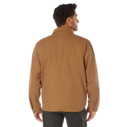 Men's Heavyweight Canvas Work Jacket Water Resistant Workwear Jacket with Lining