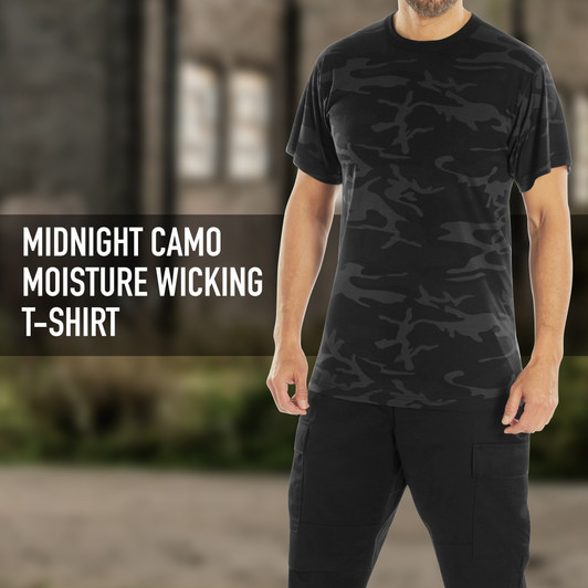 Men's Camouflage Moisture Wicking T-Shirt Tactical Workout Crew Neck Comfy Tee