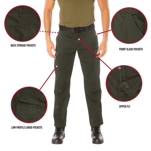 Active Flex BDU Pants Heavyweight Poly/Cotton Work Active Ready Combat Trousers, Straight Fit