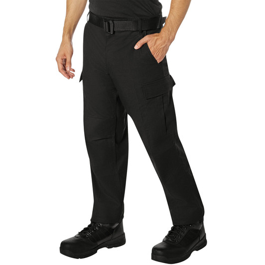 Men's Active Flex Fleece Lined Canvas Work Pants - Six Pocket Cargo Rugged Heavy Duty Work Trousers