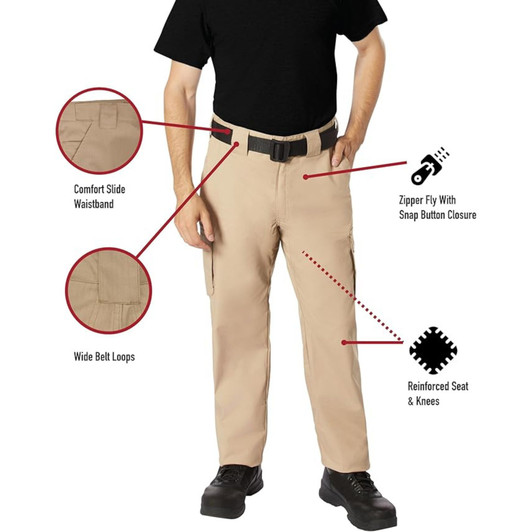 Tactical Deployment Cargo Pants – Rip-Stop Zipper Fly 6 Pocket Water-Resistant Work Duty Trousers