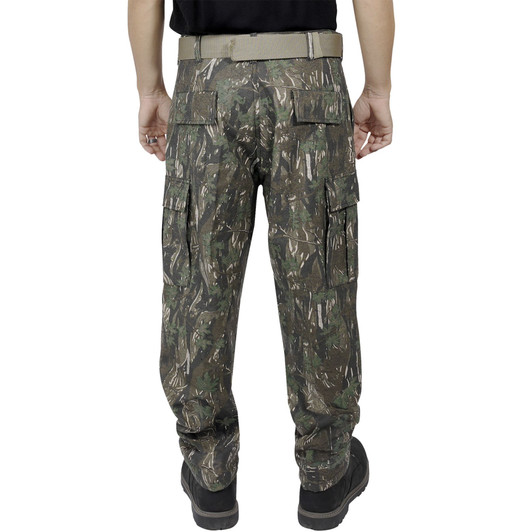 Smokey Branch Camo Denim BDU Cargo Pants, 100% Cotton Outdoors Trousers Jeans Rugged Camouflage Work Pants