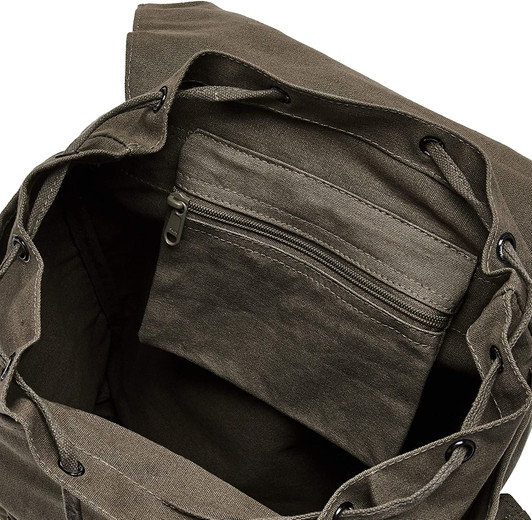 Olive Drab Weekender Backpack – Large Vintage Canvas Military-Style Black Star Rucksack