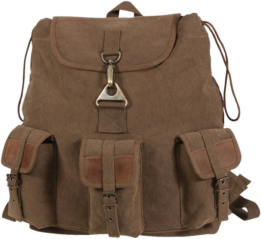 Brown Wayfarer Tear Drop Heavyweight Deluxe Vintage Travel School Jumbo Backpack
