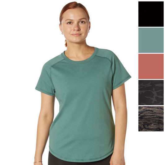Women’s Essential Moisture Wicking Raglan Sleeve T-Shirt - Everyday Comfortable Crew Neck Shirt