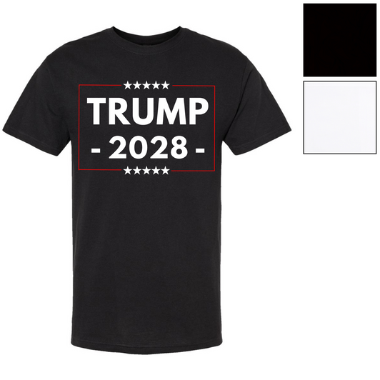 Trump 2028 Printed Short Sleeve T-Shirt | Republican Conservative Tee Shirt for Trump Supporters | MAGA 2028 Apparel