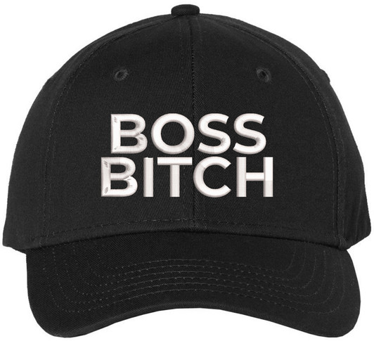 Boss Bitch Female Embroidered Graphic Baseball Cap | Funny Empowering Hat for Women, Girl Boss Gift, Feminist Statement Headwear, Black
