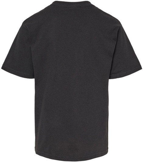 USA Distressed White Line Flag Short Sleeve Crewneck Black T-Shirt for Kids
