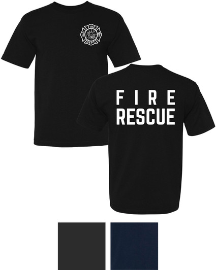Fire Rescue Fire Department Short Sleeve Crewneck T-Shirt