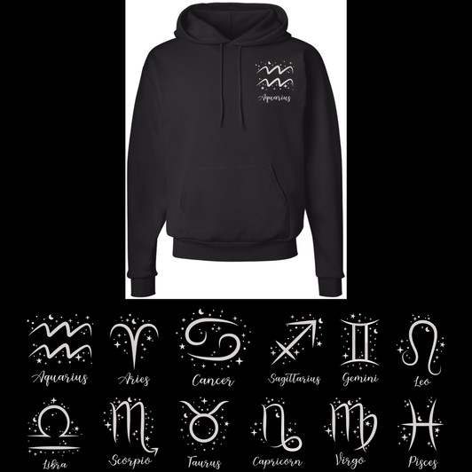 Zodiac signs embroidered hoodie