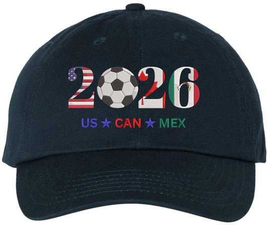 2026 US CAN MEX Embroidered Baseball Cap Soccer Football North America Adjustable Dad Hat