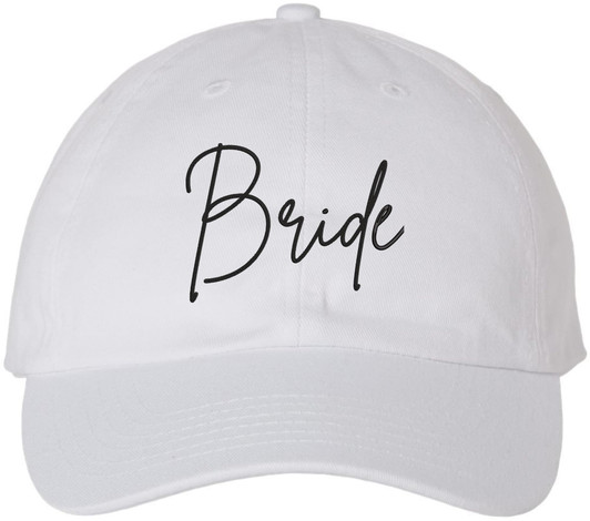 Bride Embroidered Baseball Cap Wedding Bachelorette Party Bridal Shower Gift Adjustable Dad Hat, White
