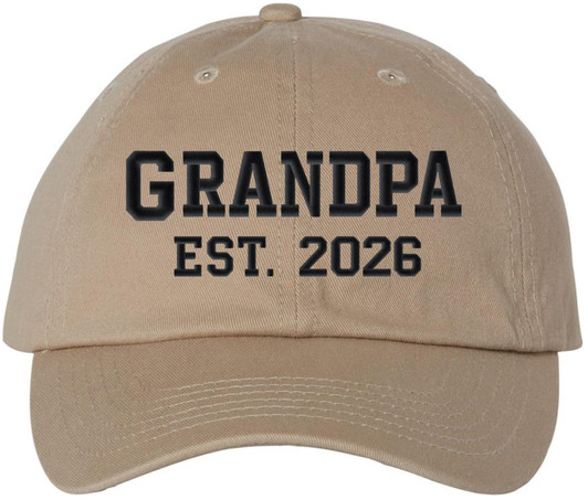 GRANDPA EST. 2026 New Grandpa Hat Fun Gift Embroidered Dad Hat Cotton Cap