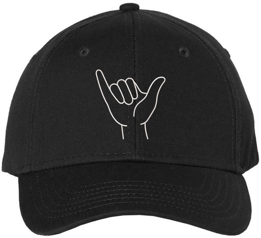Shaka Hand Embroidered Baseball Cap | Hang Loose Minimal Line Art 100% Cotton Adjustable Unisex Dad Hat