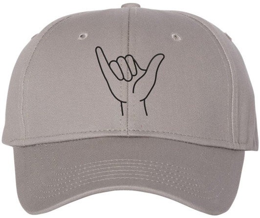Shaka Hand Embroidered Baseball Cap | Hang Loose Minimal Line Art 100% Cotton Adjustable Unisex Dad Hat