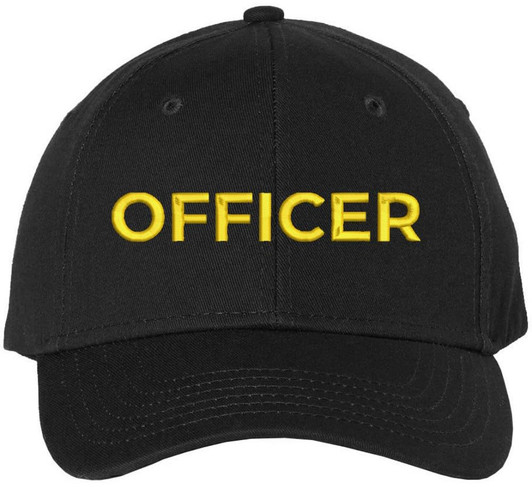 Officer Embroidered Baseball Cap | Hat for Police Military Captain Official | Structured with Hook & Loop Closure