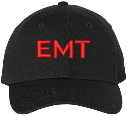 EMT Embroidered Text Baseball Cap | Emergency Medical Technician Paramedics Professional Hat | Structured