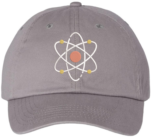 Atom Embroidered Dad Hat Science Baseball Cap Geek Nerd