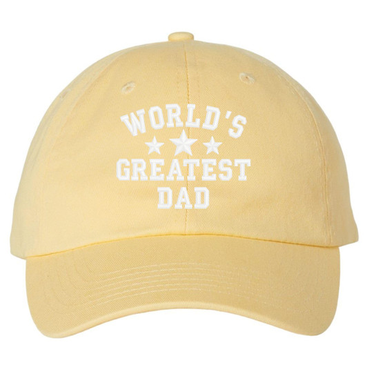 WORLD'S GREATEST DAD Embroidered Dad Hat | Low Profile Soft Cotton Baseball Dad Hats for Men
