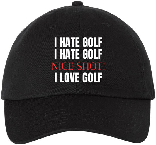Golf Embroidered Baseball Cap | Funny Sports 100% Cotton Adjustable Dad Hat for Men & Women