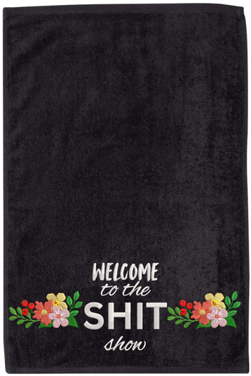 Funny Embroidered Hand Towel 100% Cotton | Have a Nice Poop & Welcome to the Shit Show Bathroom Towel