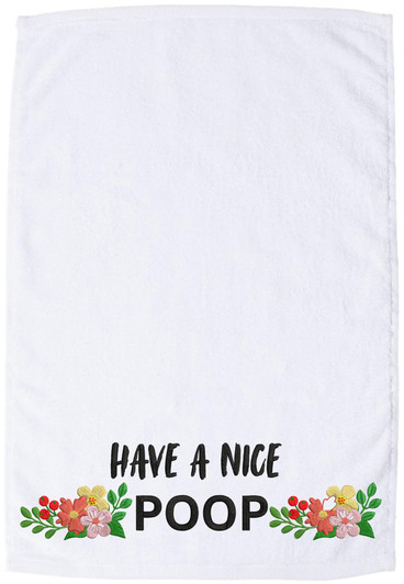 Funny Embroidered Hand Towel 100% Cotton | Have a Nice Poop & Welcome to the Shit Show Bathroom Towel