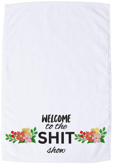 Funny Embroidered Hand Towel 100% Cotton | Have a Nice Poop & Welcome to the Shit Show Bathroom Towel