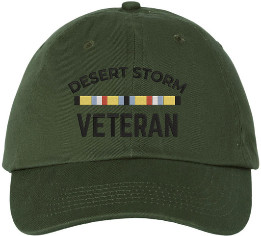 Desert Storm Veteran Embroidered Baseball Cap Gulf War USA Military Service Ribbon Adjustable Dad Hat