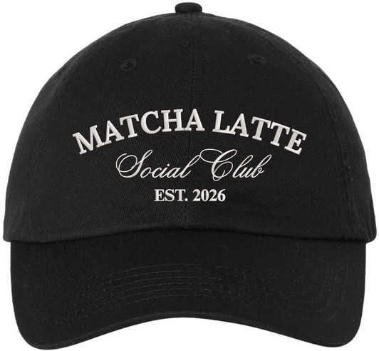 Matcha Latte Social Club Embroidered Baseball Cap Cafe Aesthetic Dad Hat Coffee Lover Casual Cap