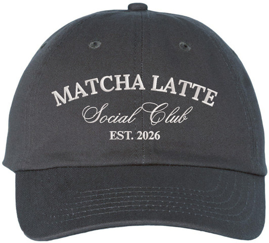 Matcha Latte Social Club Embroidered Baseball Cap Cafe Aesthetic Dad Hat Coffee Lover Casual Cap
