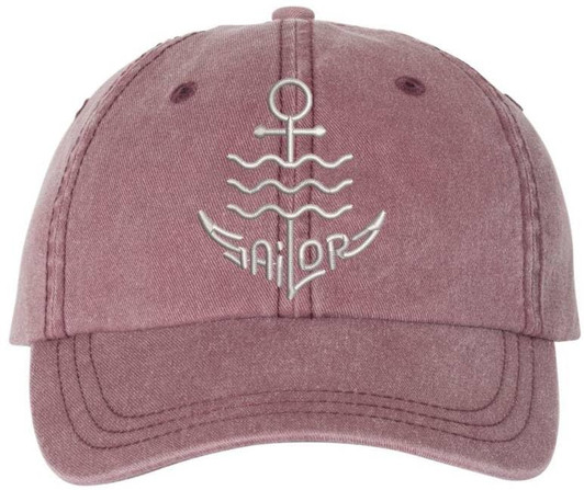 Sailor Anchor Embroidered Dad Cap | Vintage Washed Cotton Ship Crew Captain First Mate Baseball Hat