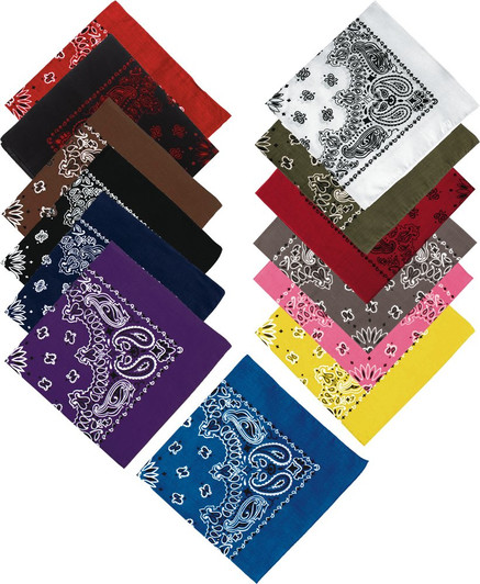 ARMYU 13-Pack Classic Paisley Bandanas – Military Army Cotton Head Scarf, Do-Rag & Face Cover, Trainmen Style