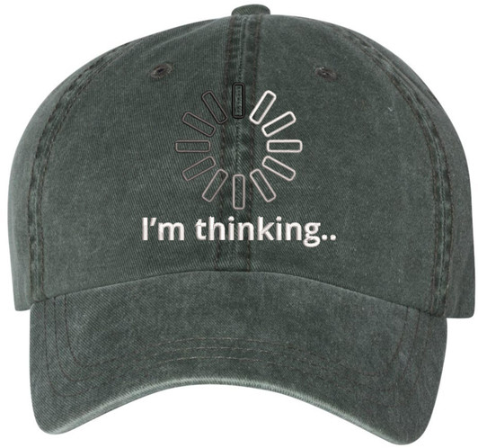 I'm Thinking Please Wait Embroidered Vintage Baseball Cap Washed Denim Adjustable Funny Dad Hat