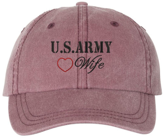 US Army Wife Embroidered Hat Proud USA Military Veteran Soldier Unstructured Adjustable Baseball Cap